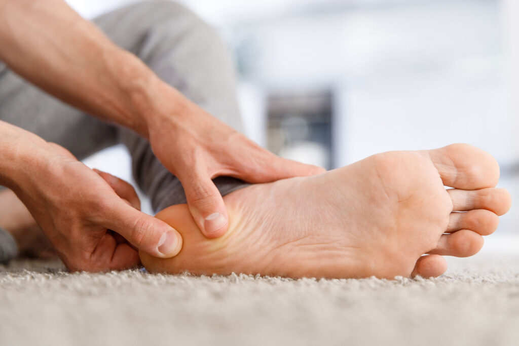 close up photo of heel pain