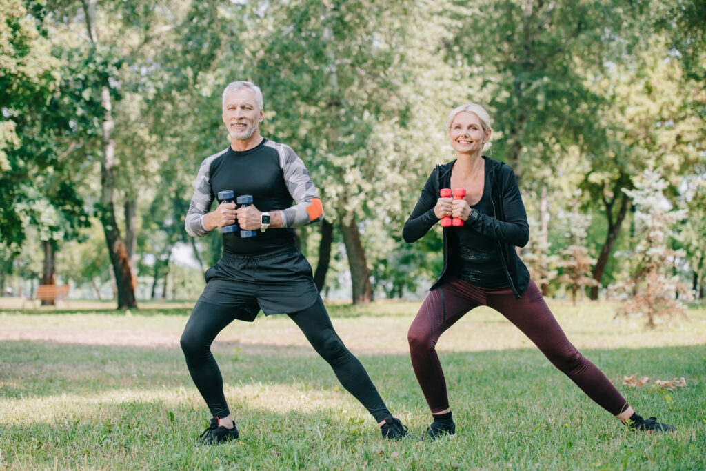 Mature couple doing physical activities to enhance eswt results