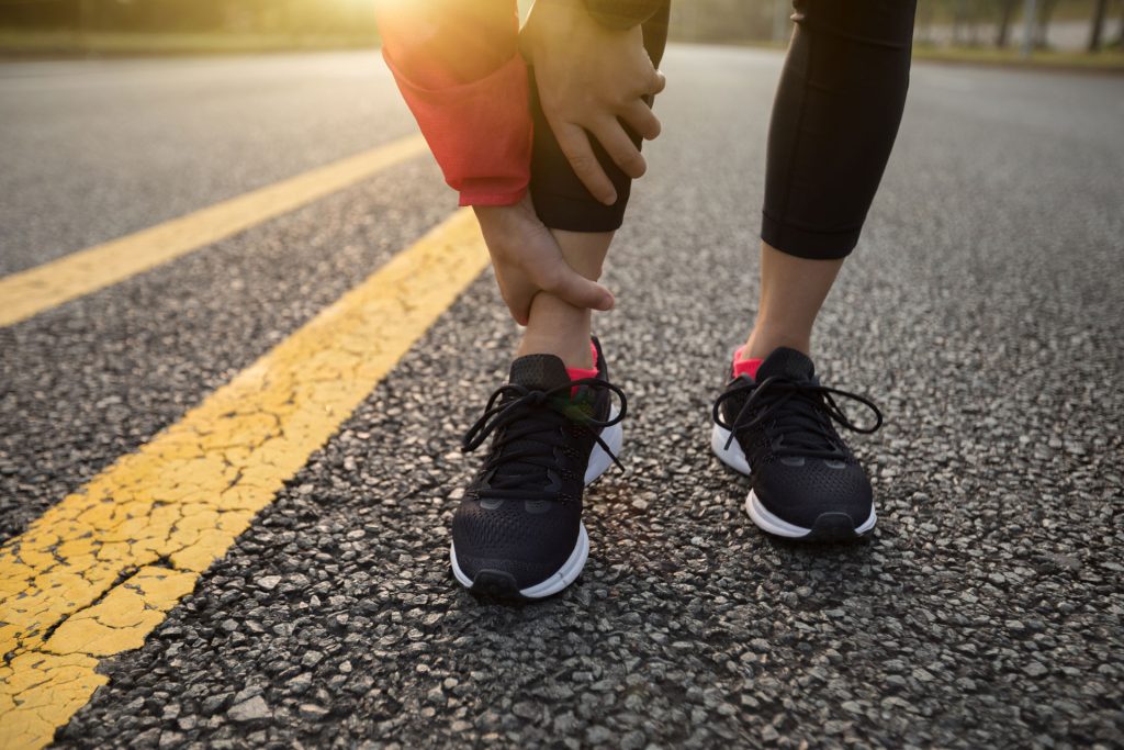 Runner with foot injury.